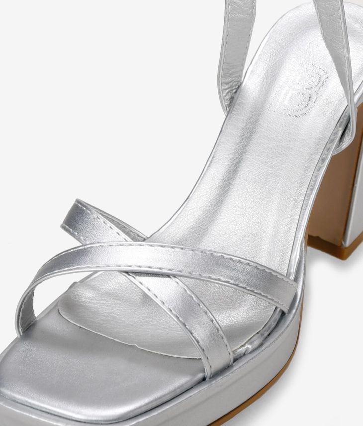 Sandali con tacco argento
