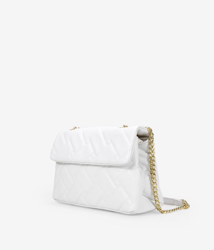 bolsa branca com corrente