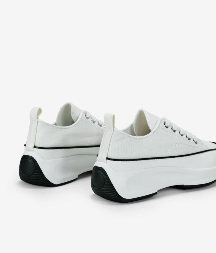 Zapatillas de tela blancas con plataforma