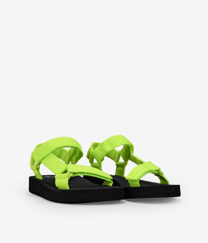 Sandali sportivi flat color lime