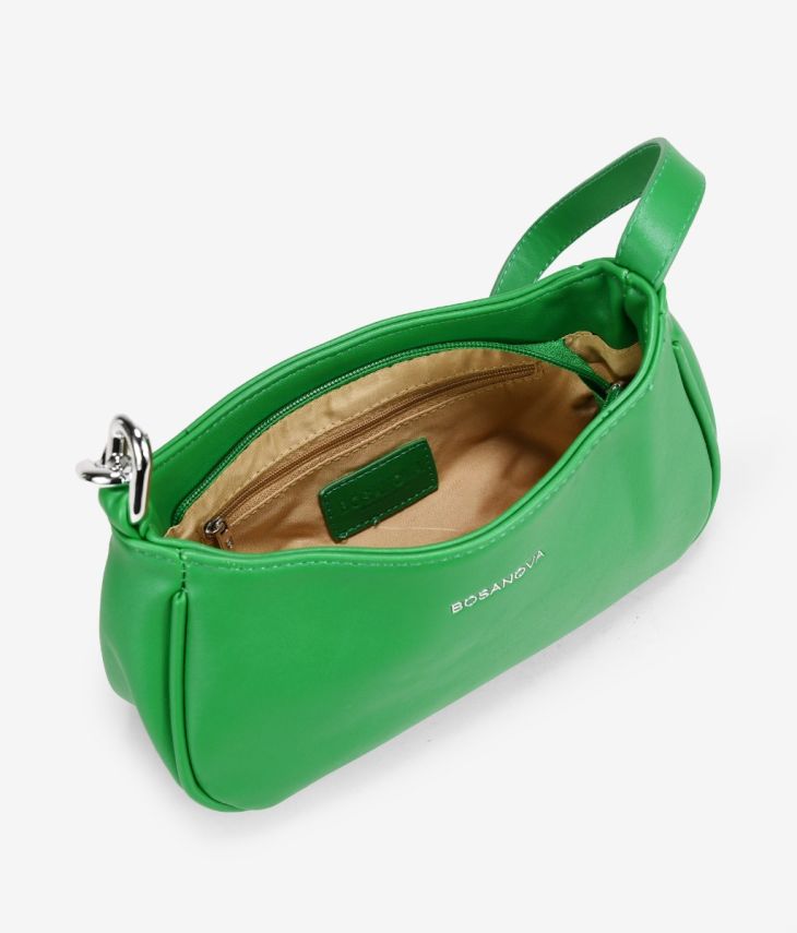 Bolsa de ombro verde com corrente