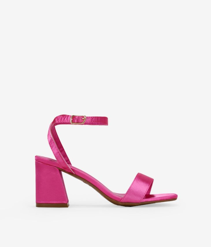 Sandali in raso rosa