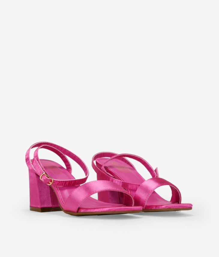 Sandali in raso rosa
