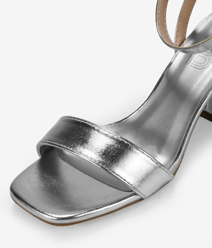 Sandali argento con tacco