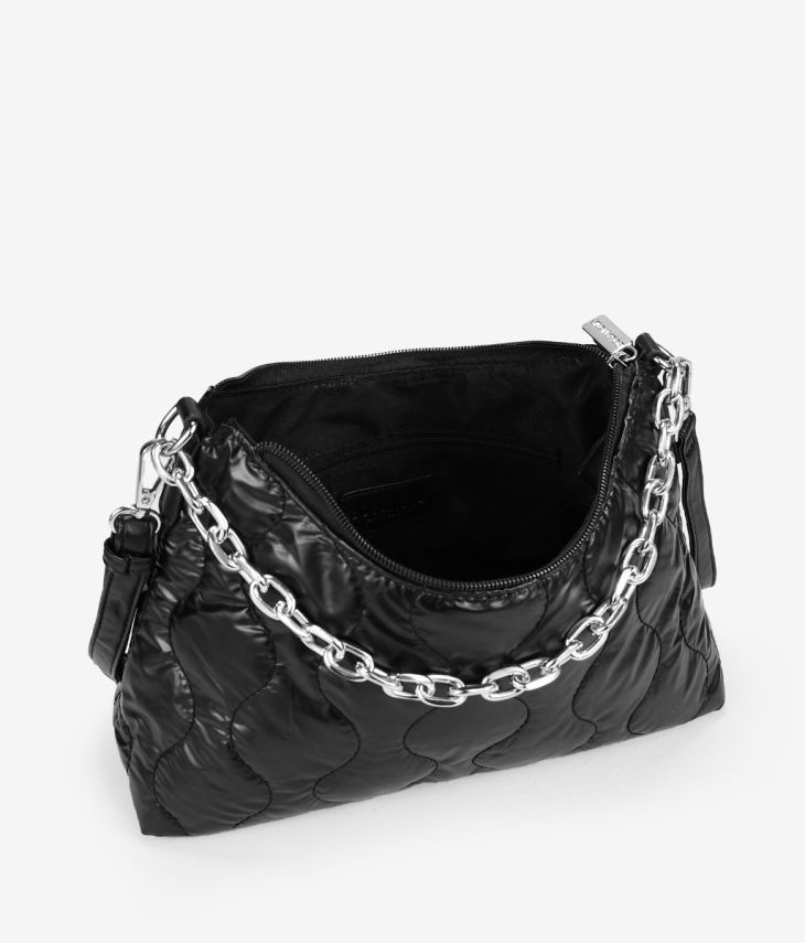 Bolso negro nylon con cadena