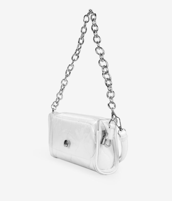 Bolso blanco transparente con cadena