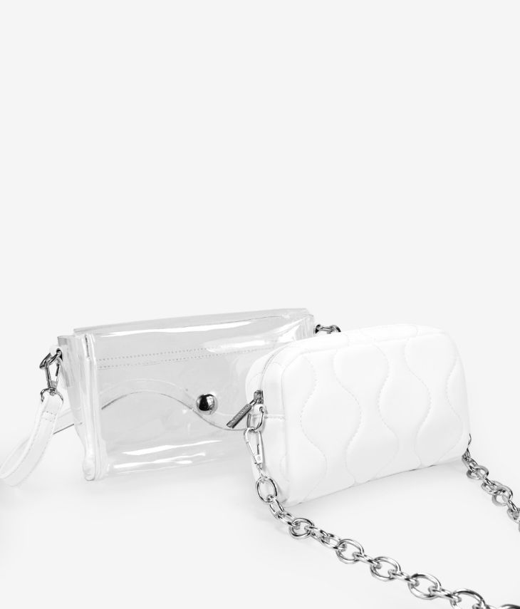 Transparente weiße Tasche mit Kette