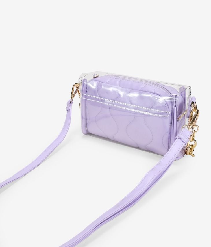 Transparente lila Tasche mit Kette