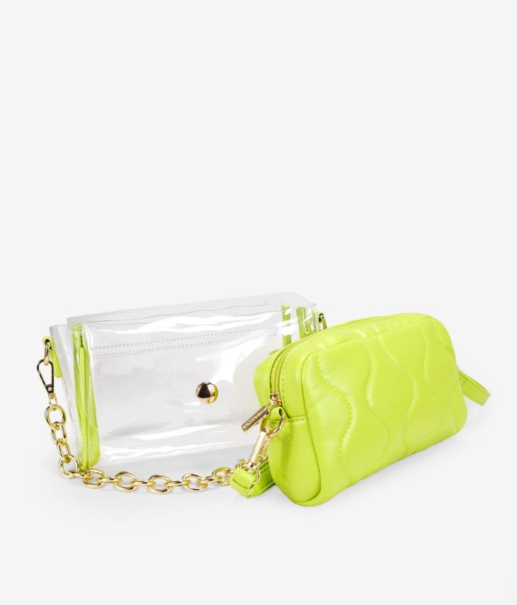 Transparent lime bag with chain