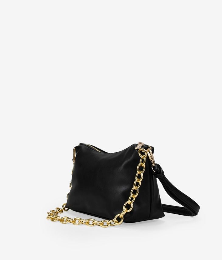 Bolso pequeño negro con cadena