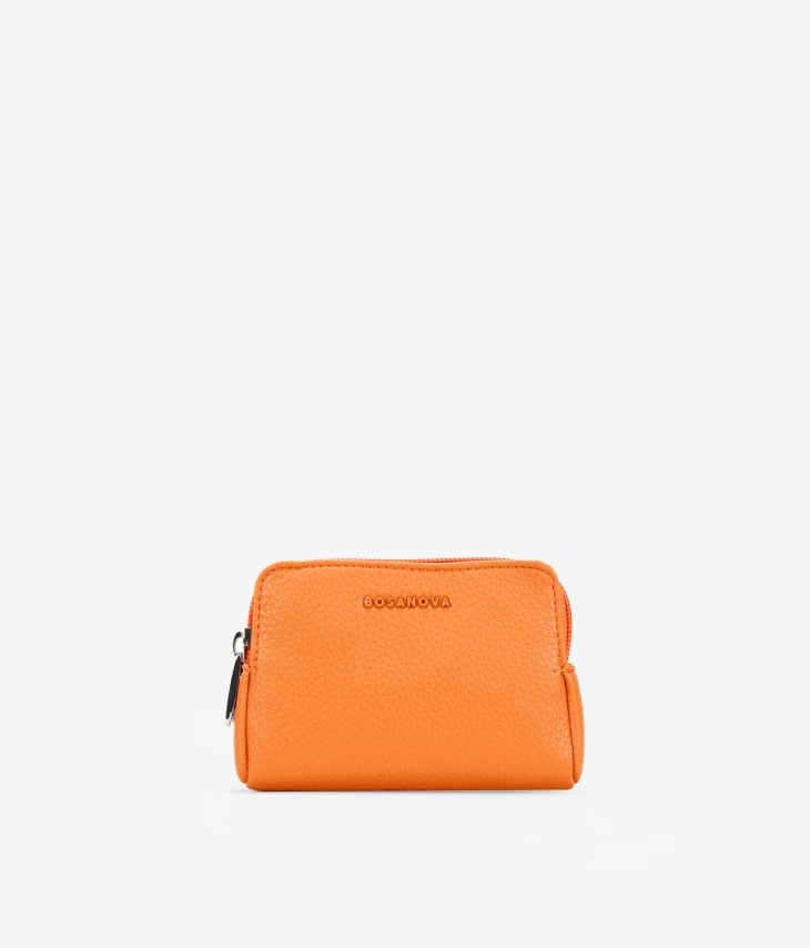 Petit porte-monnaie zippé orange