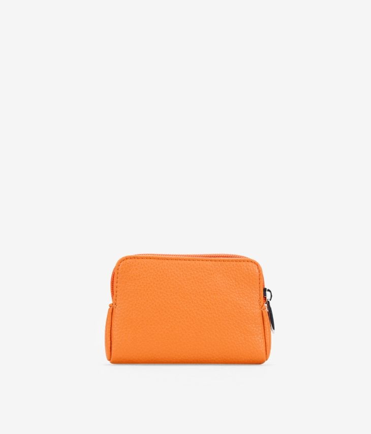 Petit porte-monnaie zippé orange
