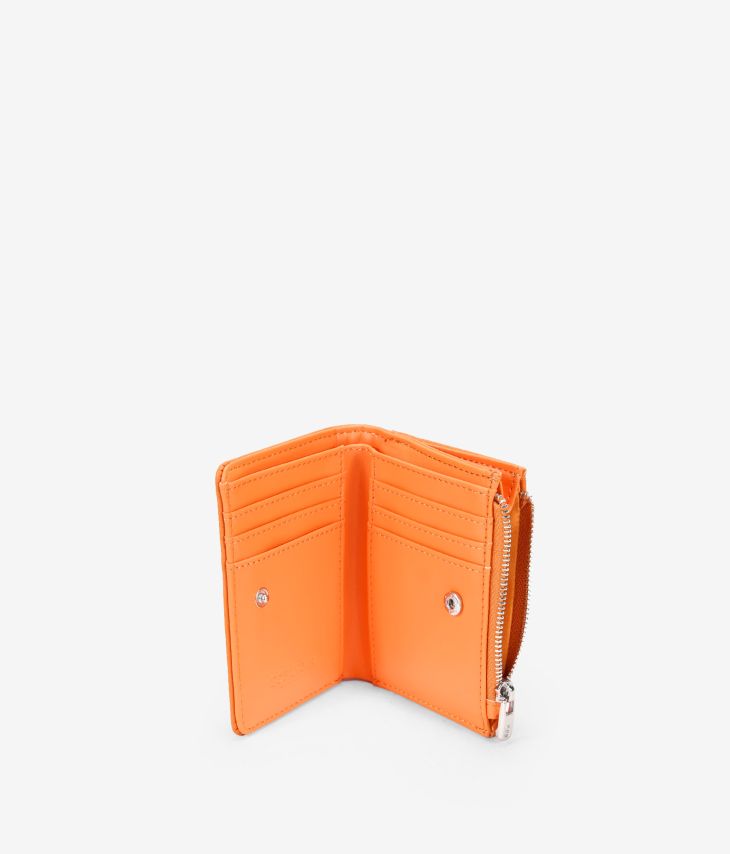 Petit portefeuille orange avec logo