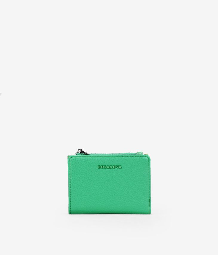 Petit portefeuille vert avec logo