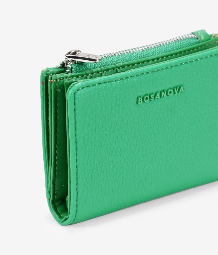 Petit portefeuille vert avec logo
