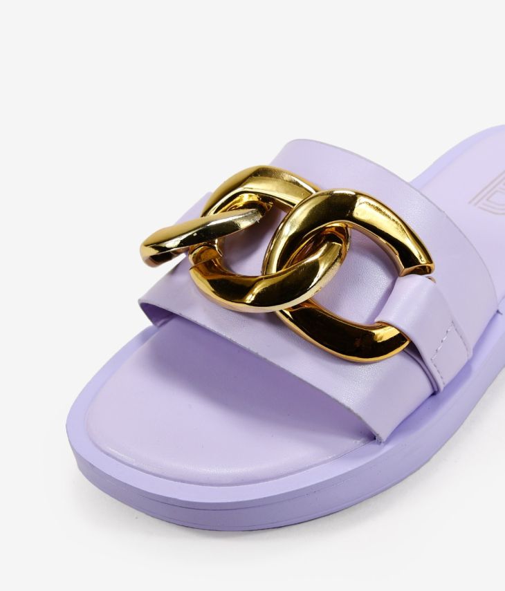 Sandales lilas avec chaîne