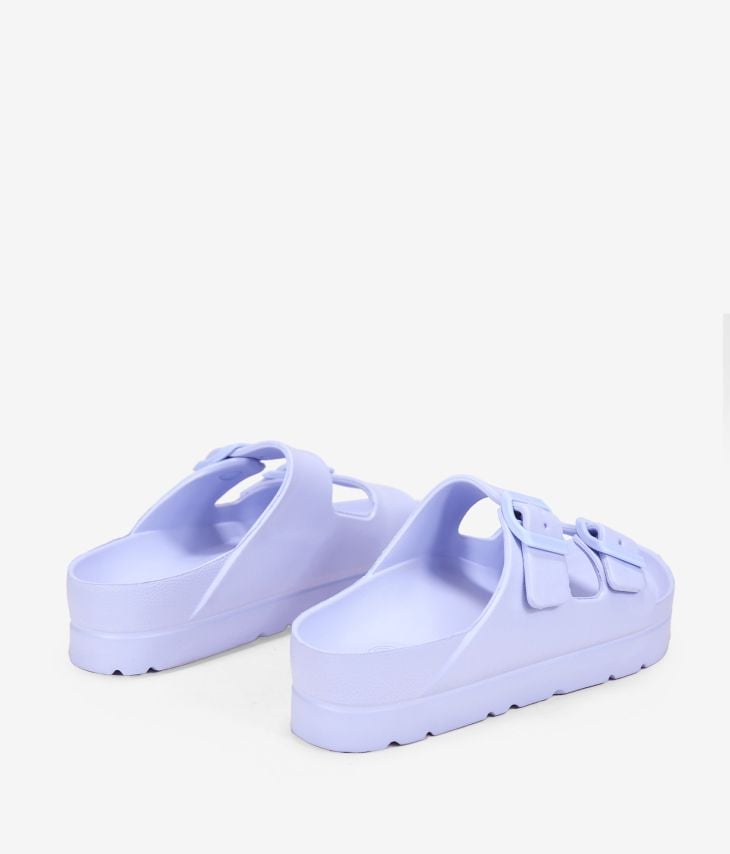 Sandales à plateforme en caoutchouc bleu