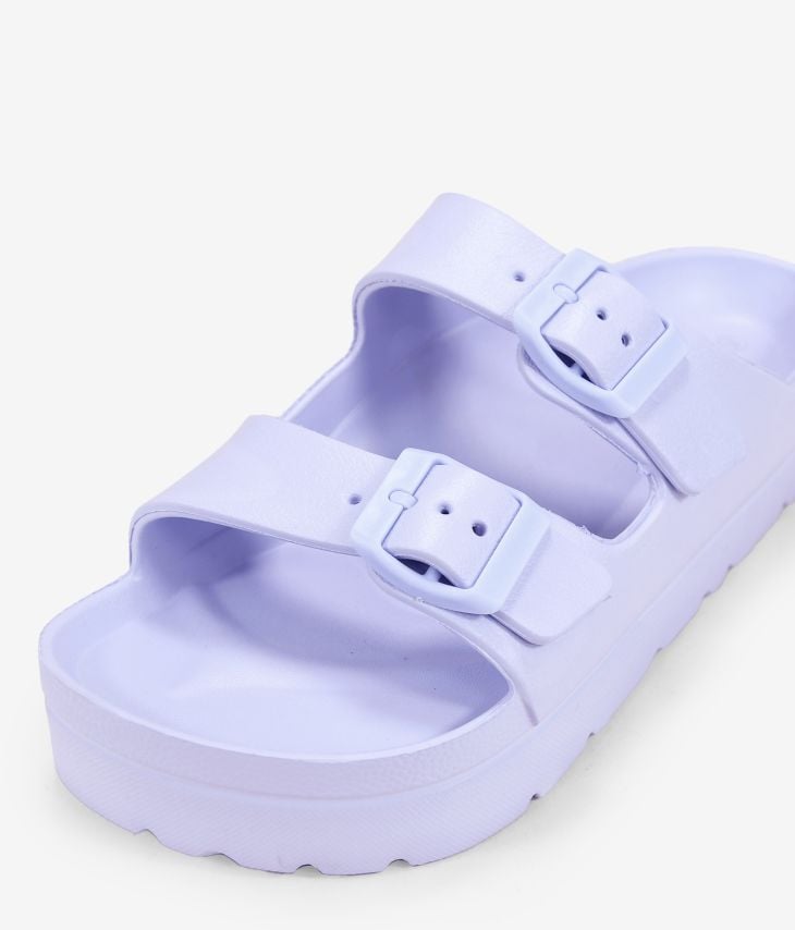 Sandalias de goma con plataforma lila