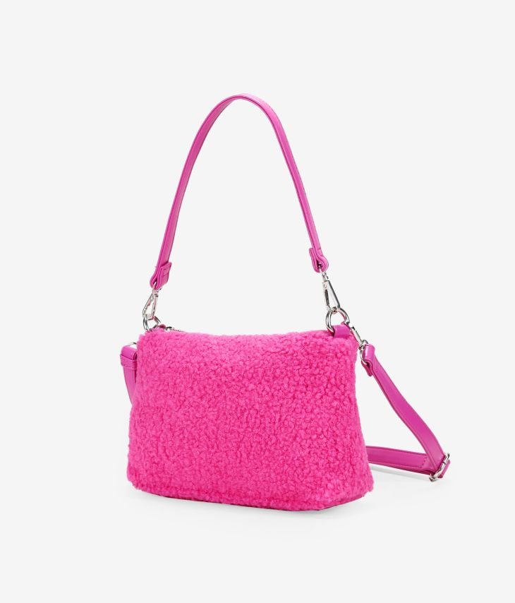 Pink sheepskin bag