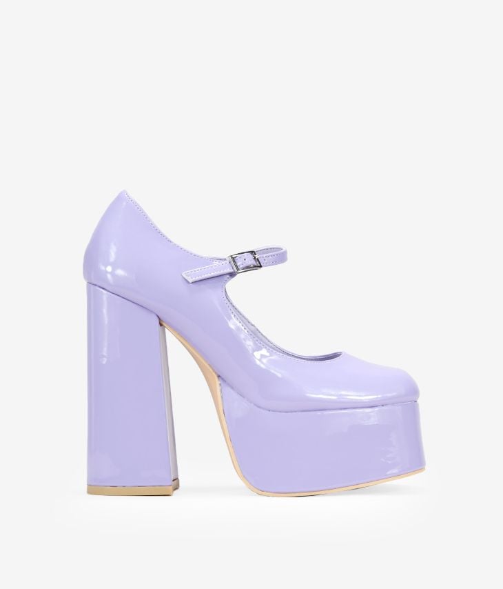 Sapatos lilás com salto XXL