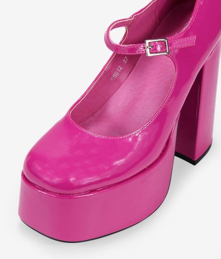 Zapatos Mary Jane rosa tacón XXL y plataforma