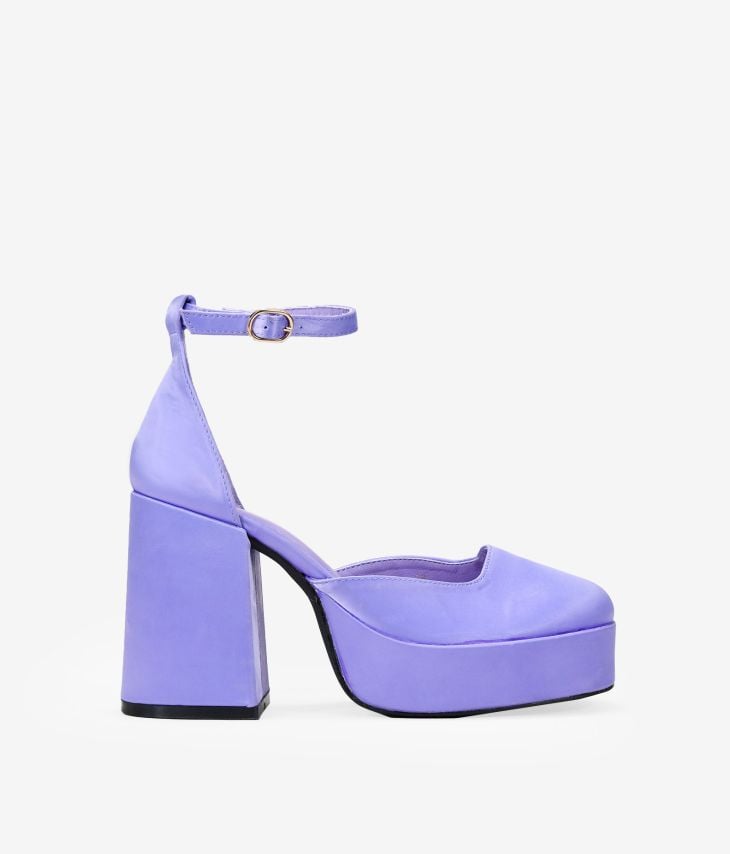 Zapatos lila tacón y plataforma