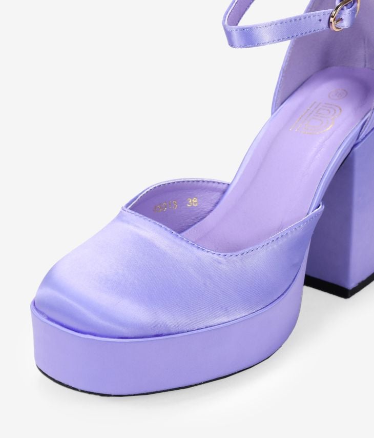 Zapatos lila tacón y plataforma