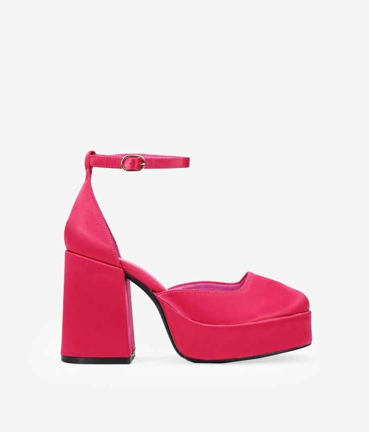 Zapatos rosa tacón y plataforma