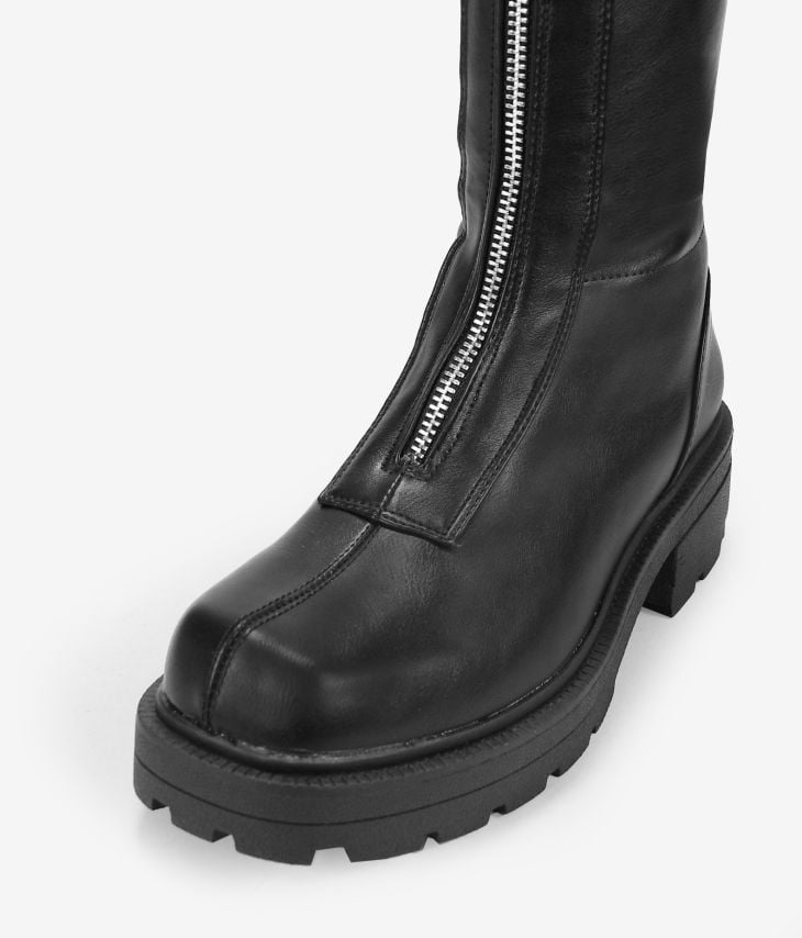 Black ankle boots with zipper