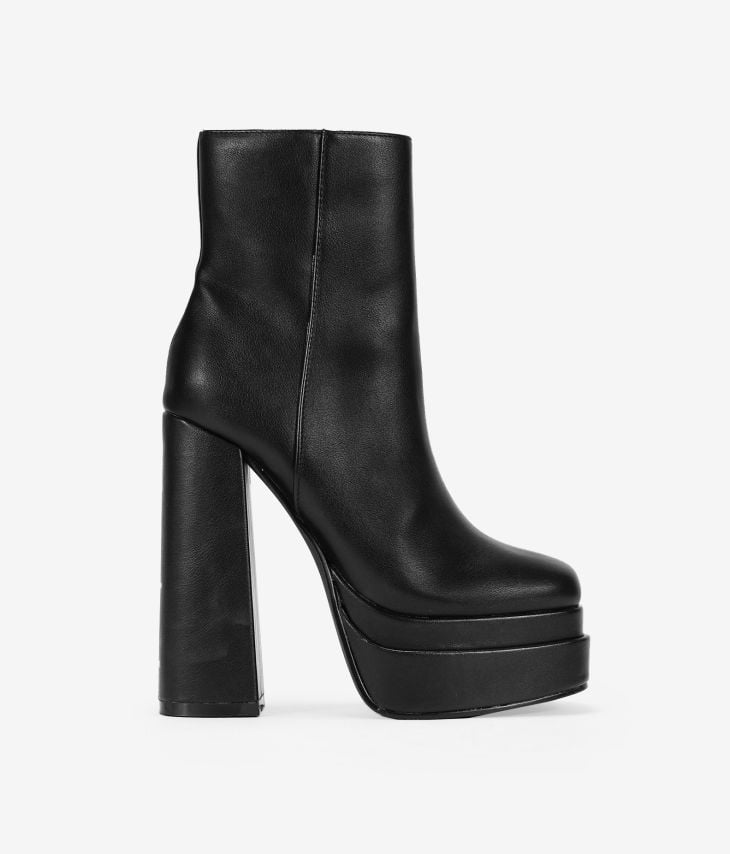 Black XXL heel ankle boots