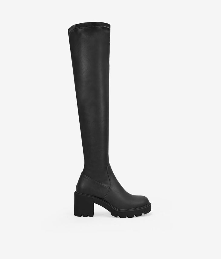 High black boots with zipper