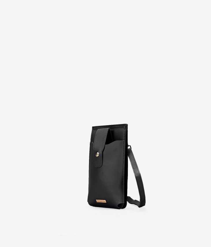 Bolsa móvel preta com carteira
