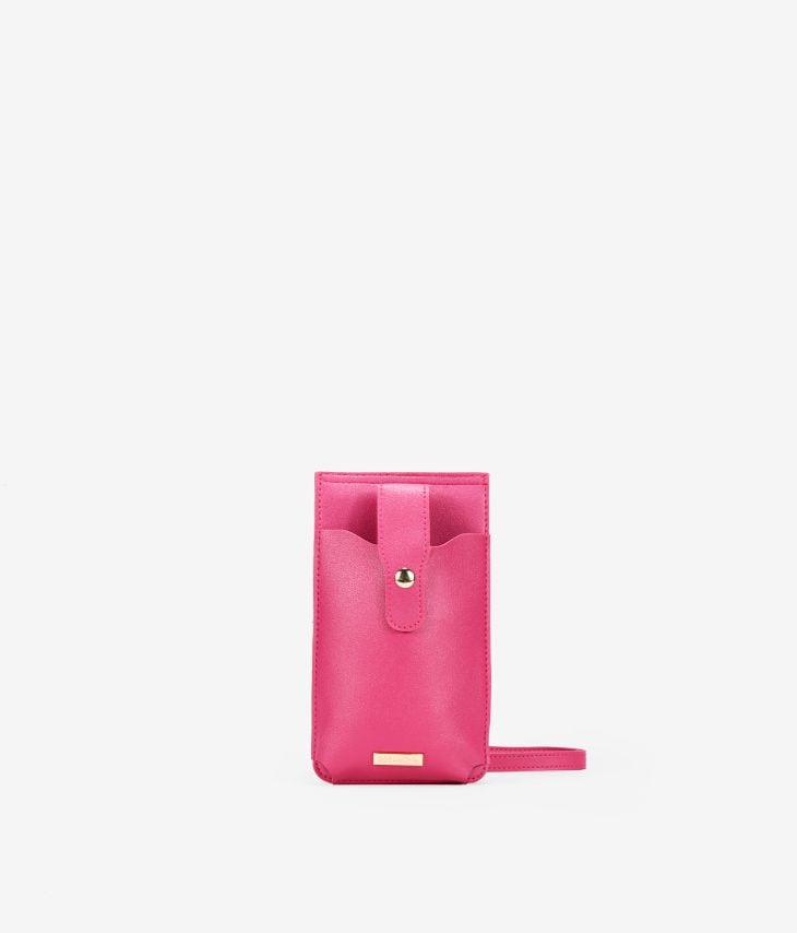 Bolso pequeño rosa para móvil con billetero