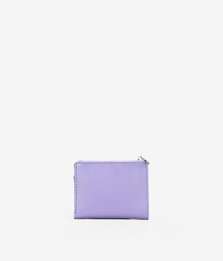 Petit portefeuille lilas avec logo et zip