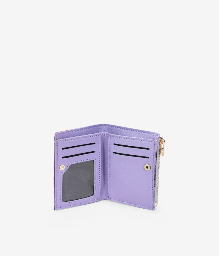Petit portefeuille lilas avec logo et zip