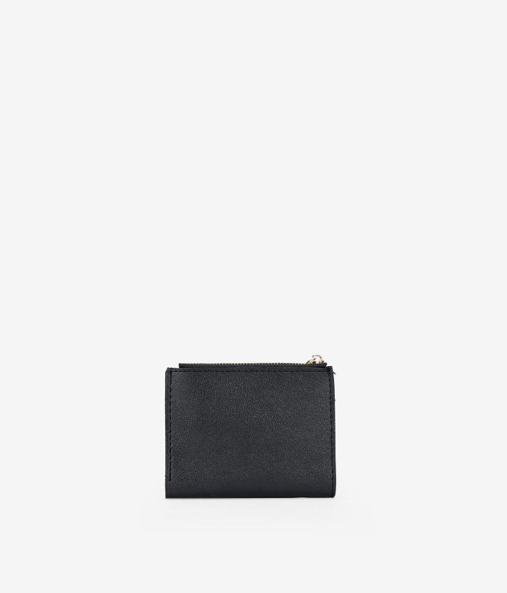 Petit portefeuille noir avec logo et zip