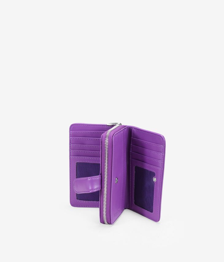 Medium lilac wallet with zipper and button