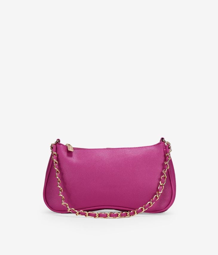 Pink shoulder bag with chain