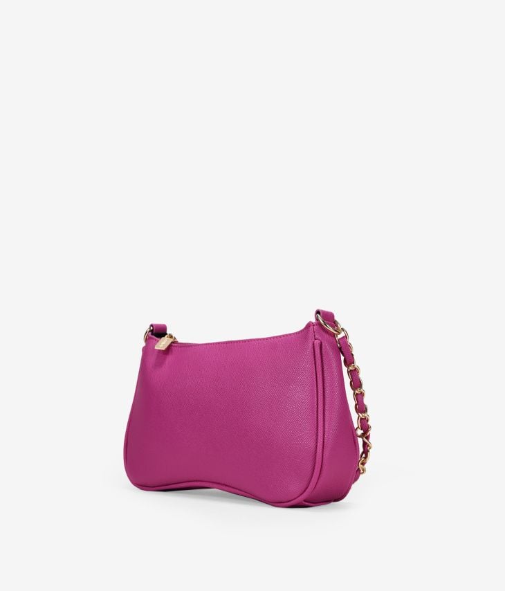 Pink shoulder bag with chain