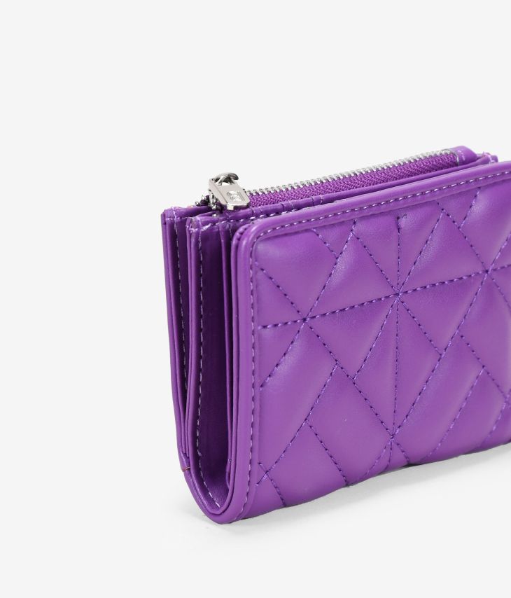 Small lilac vegan leather wallet