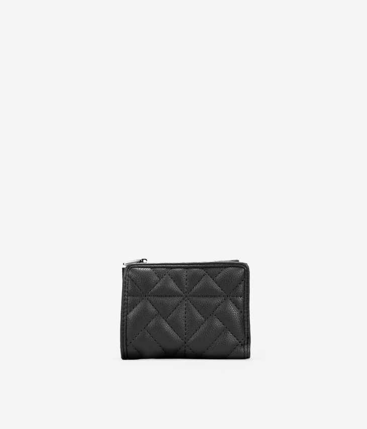 Small black vegan leather wallet