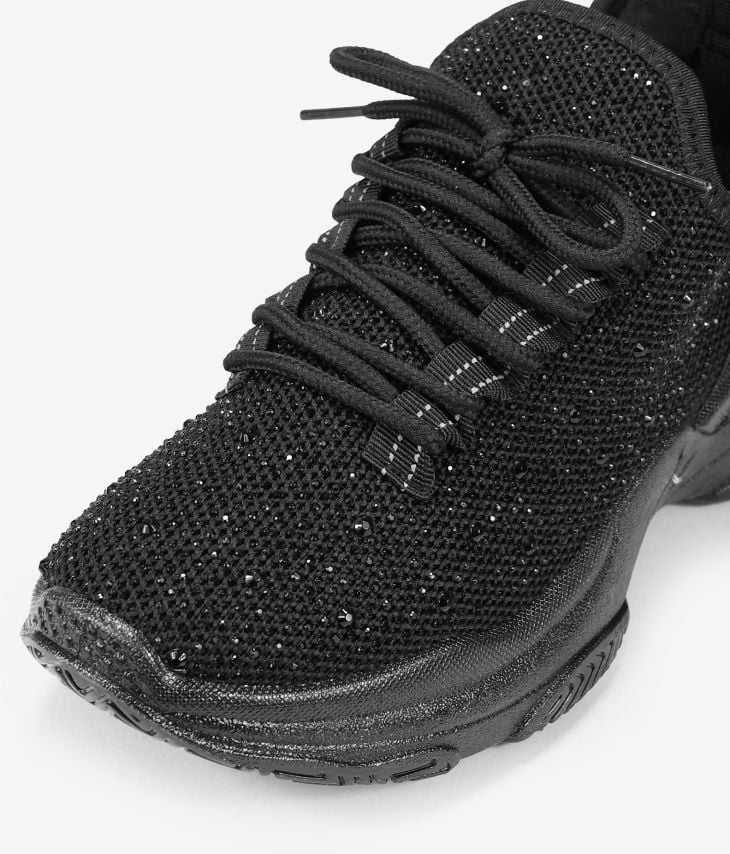Black sneakers with glitter