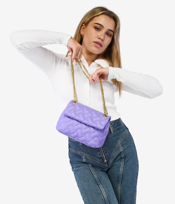 bolsa de ombro lilás pequena