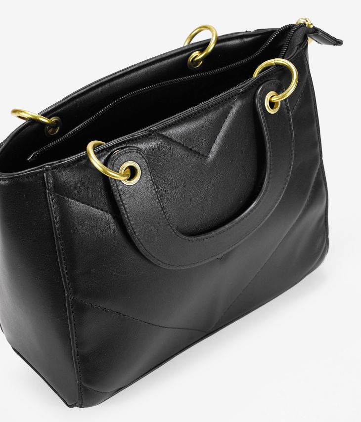 Handtasche aus schwarzem Lackleder