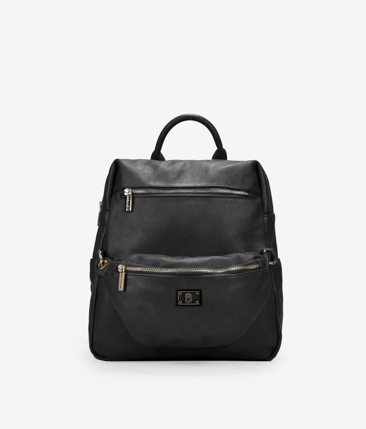 Black backpack with fanny pack