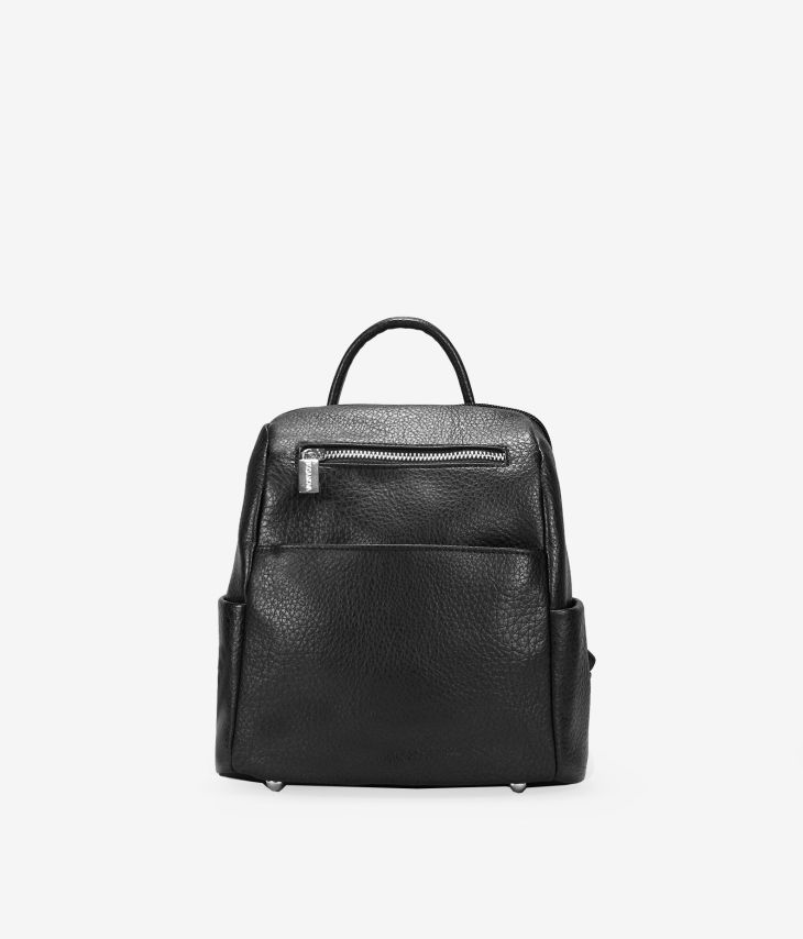 Black backpack with zippers