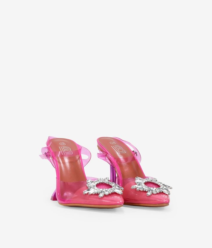 Sapato joia rosa com salto