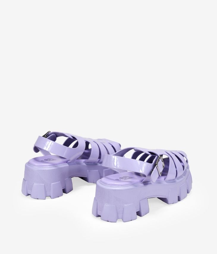 Sandales à plateforme lilas