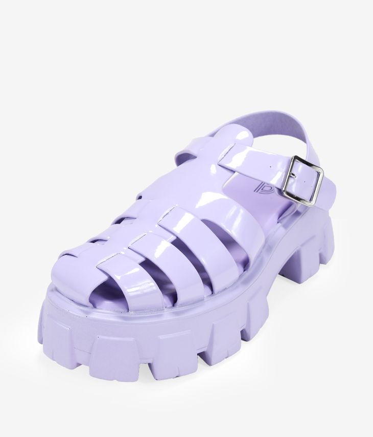 Sandales à plateforme lilas