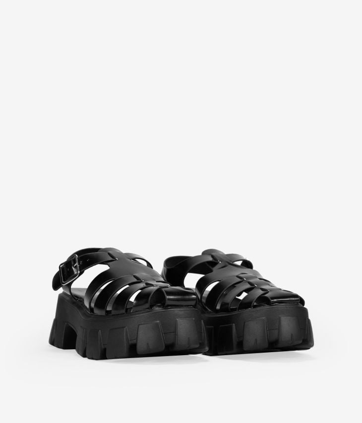 Sandales plateformes noires